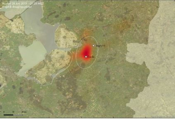 Gebied waar meteoriet is ingevallen